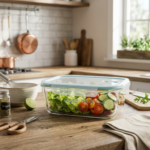 Luciano High Borosilicate Rectangular Glass Food Container with Vent Lid 2260ml