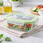 Luciano High Borosilicate Rect. Glass food container 640ml with open vent lid