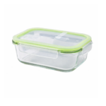 Luciano High Borosilicate Rect. Glass food container 640ml with open vent lid - Image 2