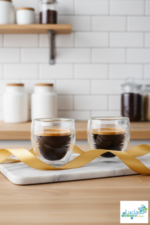 Luciano Ribbon Borosilicate Double Wall Glass Cup Set 90ml x 2 Color Box