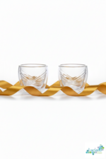 Luciano Ribbon Borosilicate Double Wall Glass Cup Set 90ml x 2 Color Box - Image 2