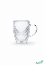 Luciano Ribbon Borosilicate Double Wall Glass Mug Set 350ml x 2 Color Box - Image 2