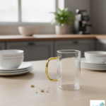 Luciano 270ml High Borosilicate Single Wall Square Glass Cup with Yellow Handle White Box