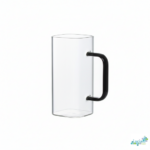 Luciano 350ml High Borosilicate Single Wall Square Glass Cup with Black Handle White Box - Image 2