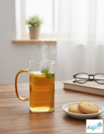 Luciano 350ml High Borosilicate Single Wall Square Glass Cup with Orange Handle White Box