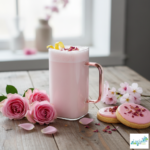 Luciano 350ml High Borosilicate Single Wall Square Glass Cup with Pink Handle White Box