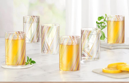 LVSPRI295v6.png Luciano Prism 295ml Borosilicate Glass Cups 6pcs - Image 1